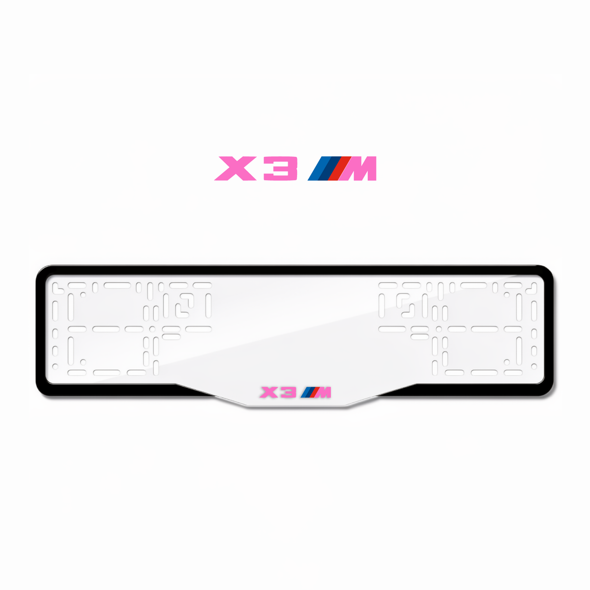 Cadres de plaque d'immatriculation X3 M - Rose - GLASS