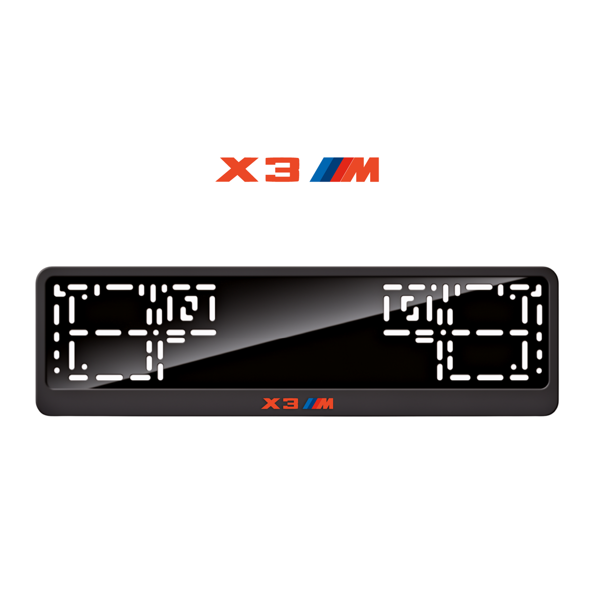 Cadres de plaque d'immatriculation X3 M - Rouge - CLASSIC