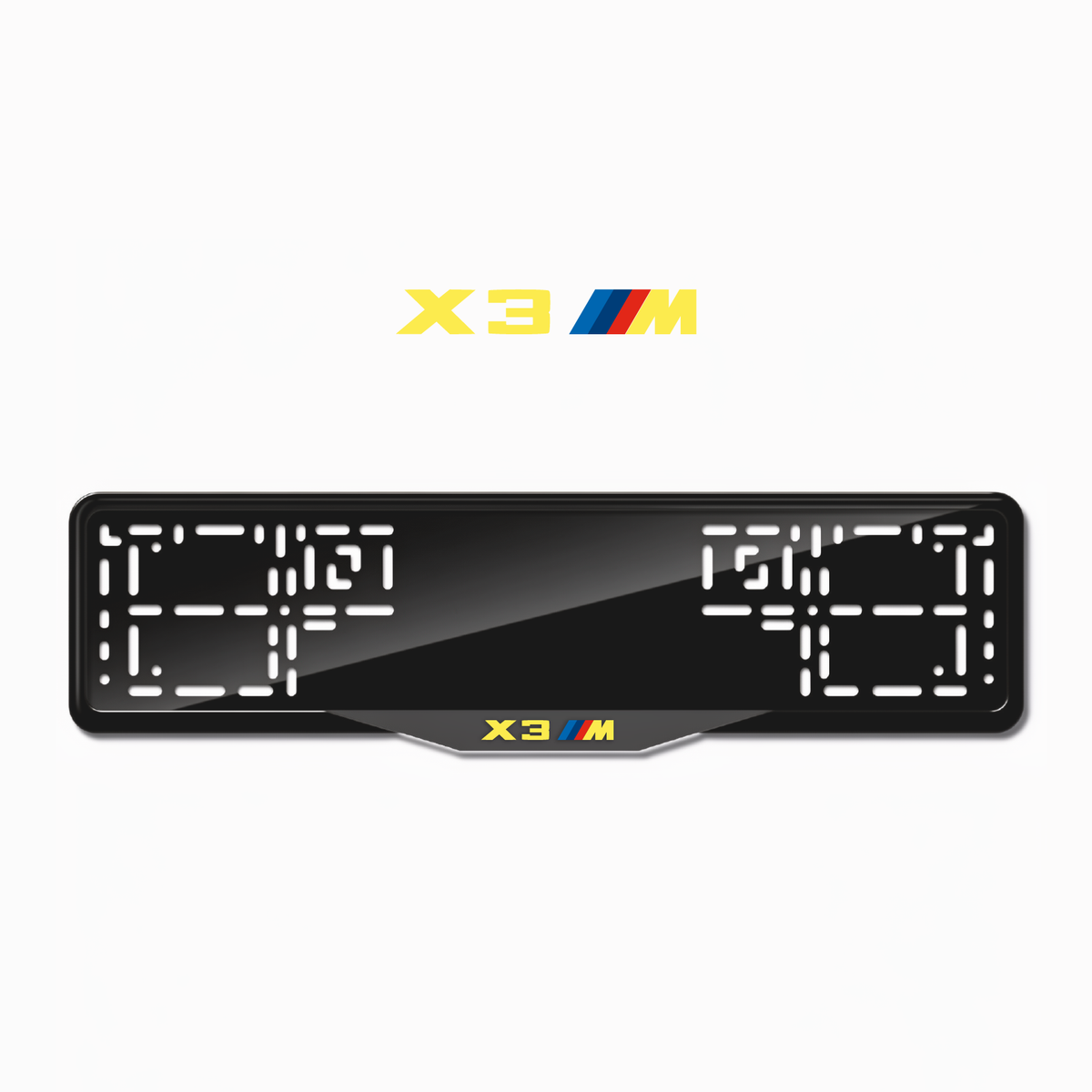 Cadres de plaque d'immatriculation X3 M - Jaune - SATIN