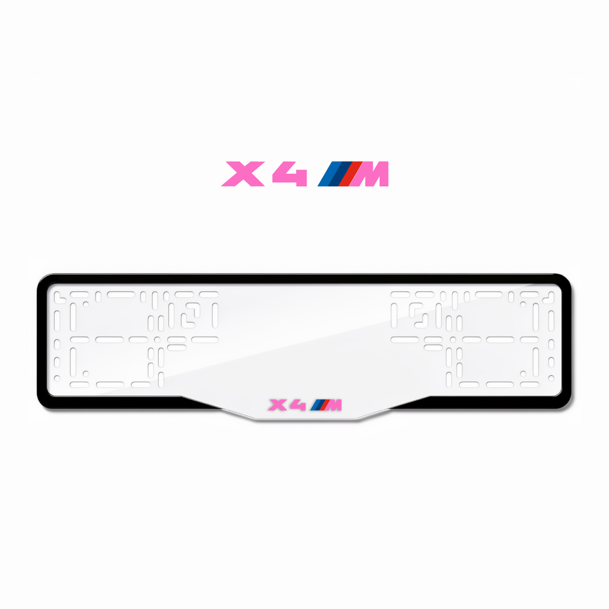 Cadres de plaque d'immatriculation X4 M - Rose - GLASS