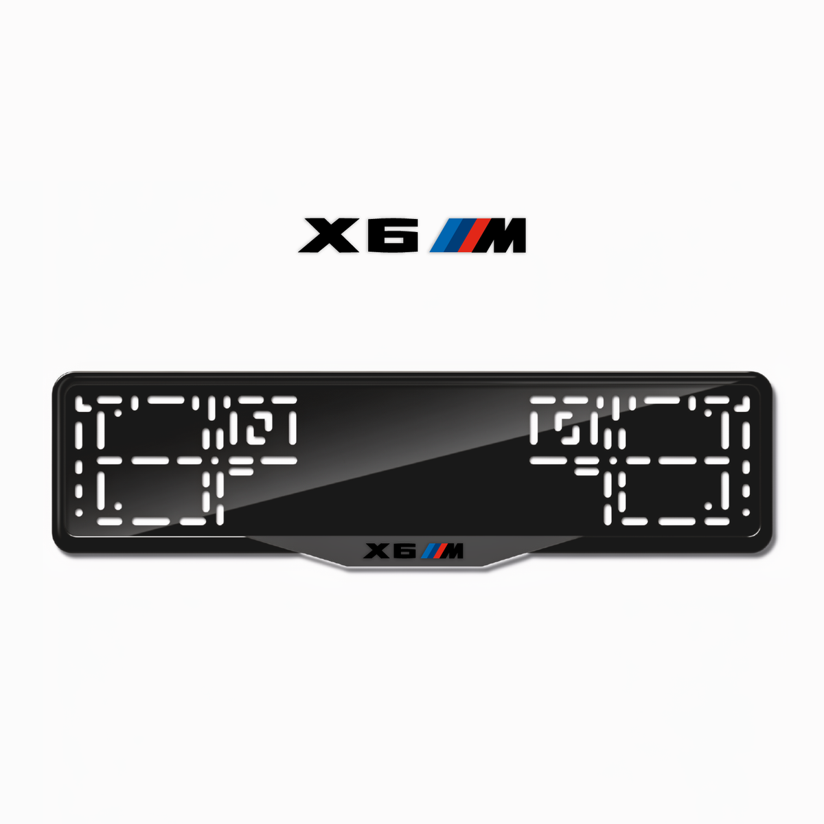 Cadres de plaque d'immatriculation X6 M - Noir - SATIN