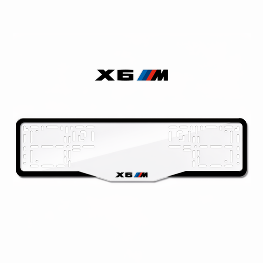 Cadres de plaque d'immatriculation X6 M - Noir - GLASS