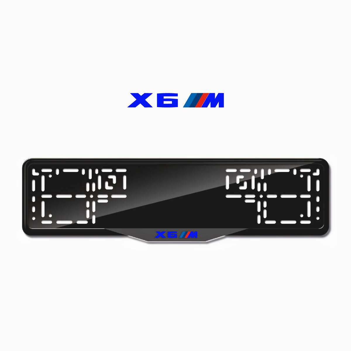 Cadres de plaque d'immatriculation X6 M - Bleu - SATIN