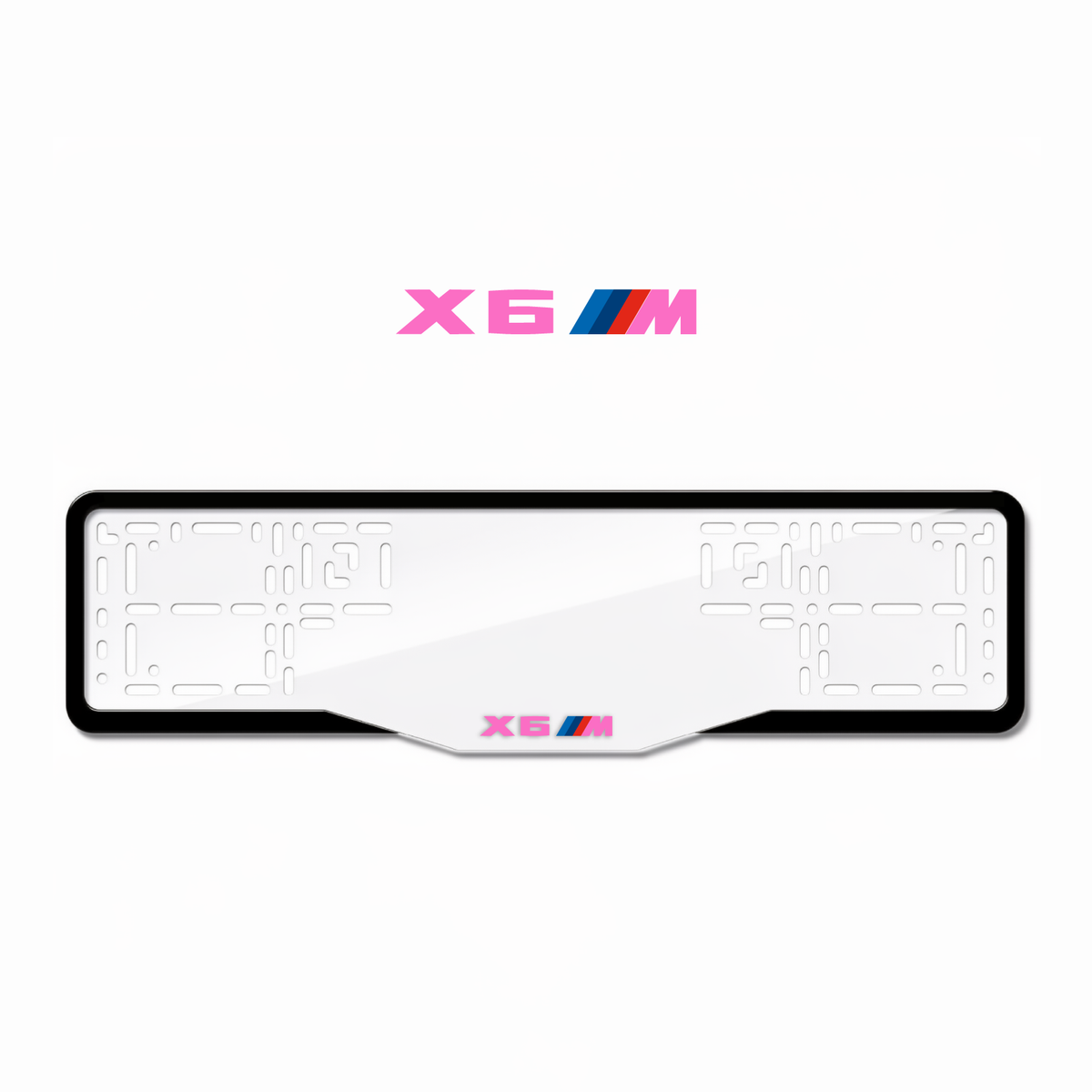 Cadres de plaque d'immatriculation X6 M - Rose - GLASS
