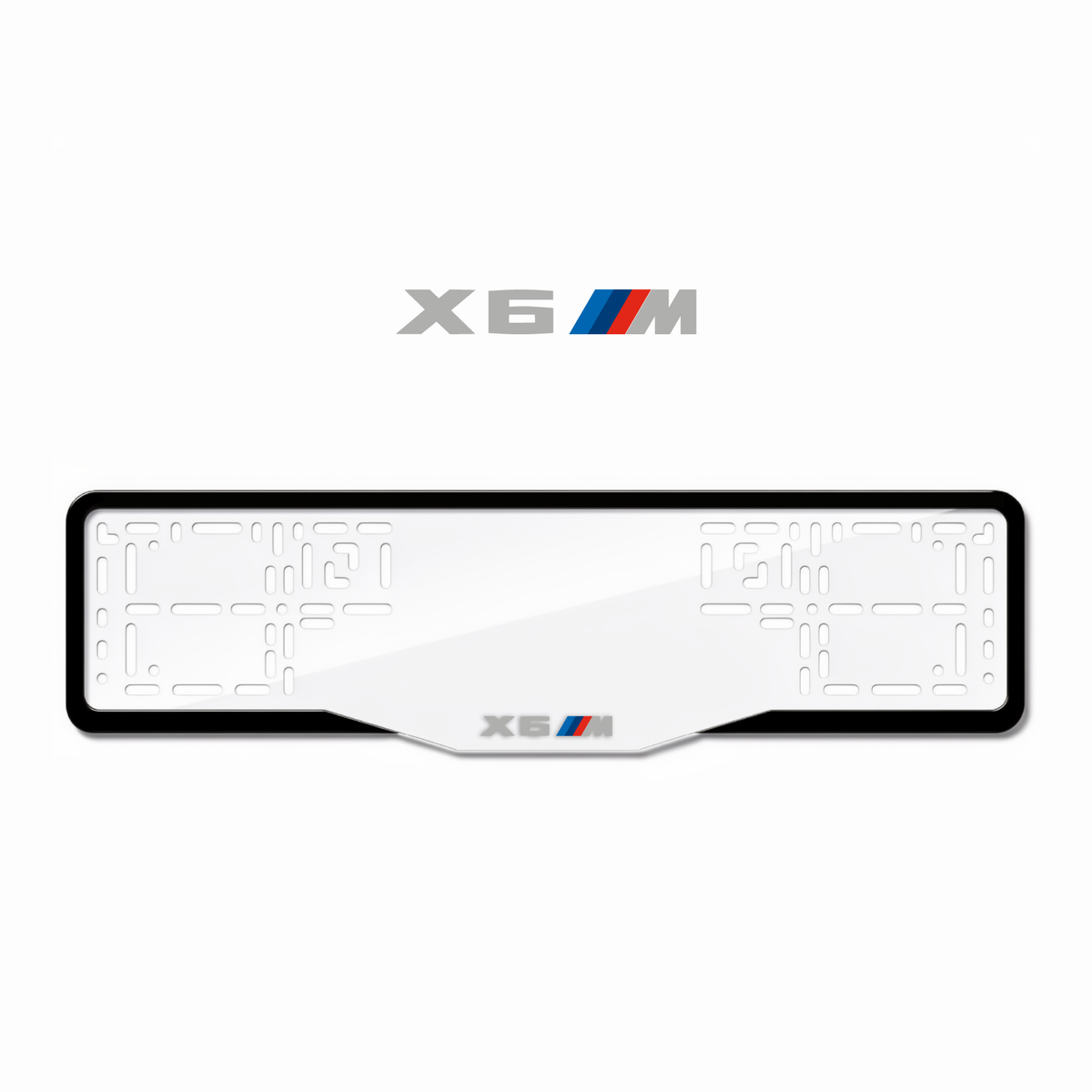 Cadres de plaque d'immatriculation X6 M - Gris - GLASS