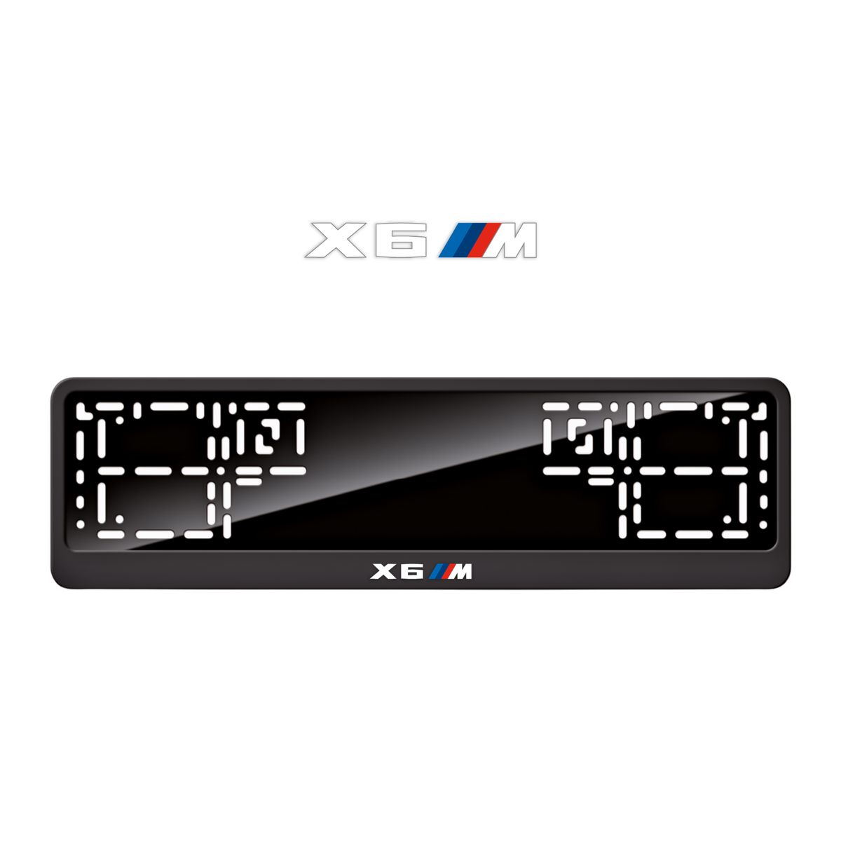 Cadres de plaque d'immatriculation X6 M - Blanc - CLASSIC