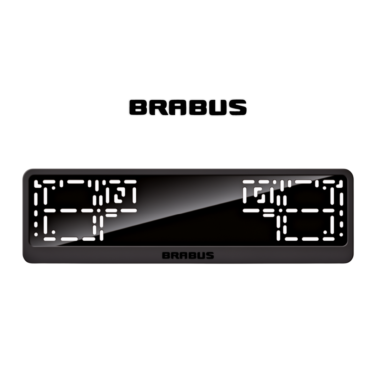 Cadres de plaque d'immatriculation Brabus (badge) - Noir - CLASSIC