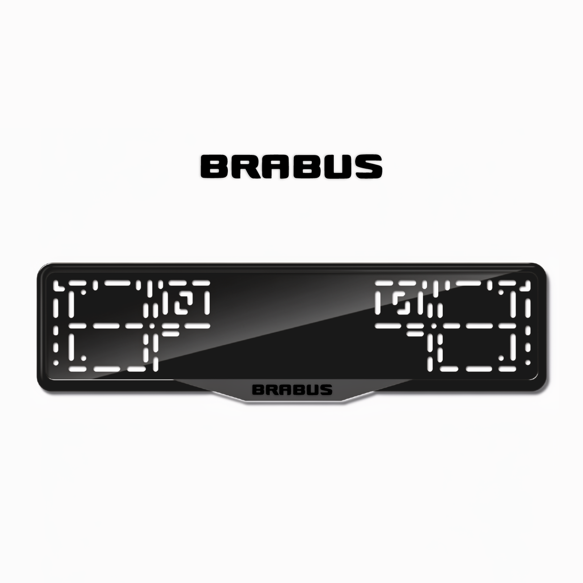 Cadres de plaque d'immatriculation Brabus (badge) - Noir - SATIN
