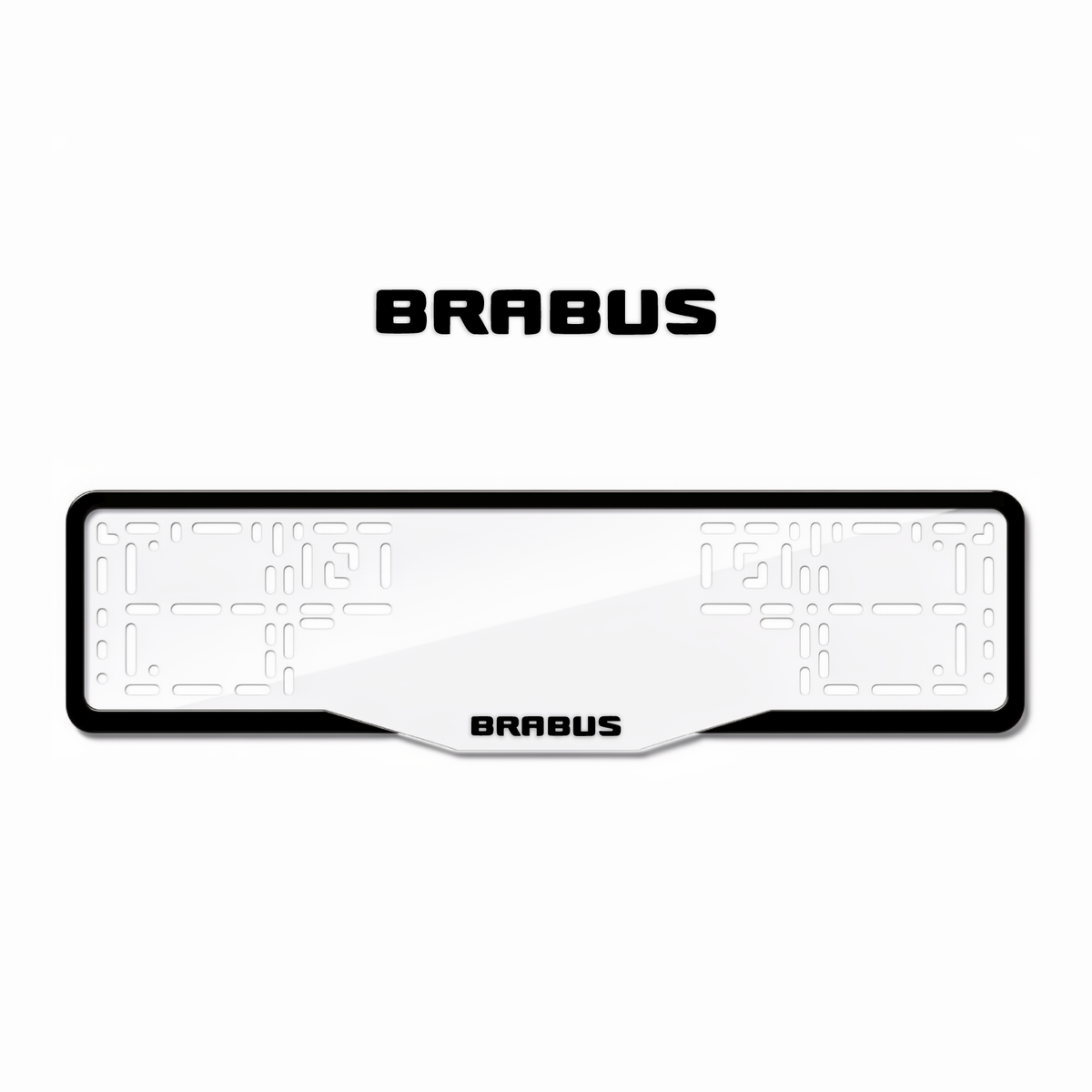 Cadres de plaque d'immatriculation Brabus (badge) - Noir - GLASS