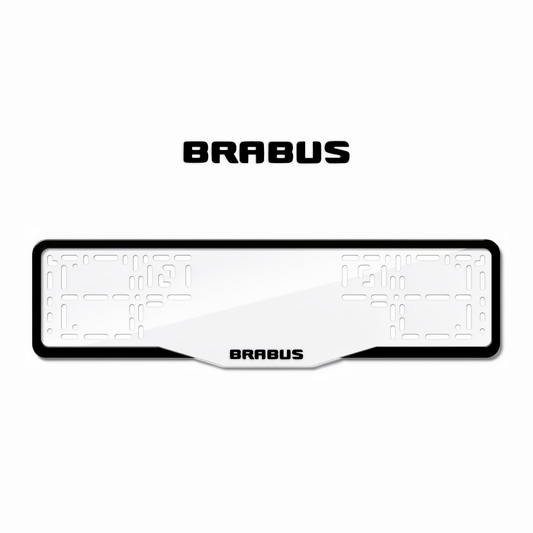 Cadres de plaque d'immatriculation Brabus (badge) - Noir - GLASS