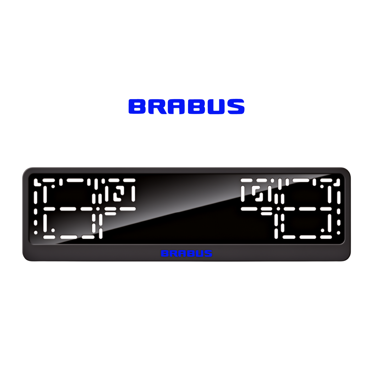 Cadres de plaque d'immatriculation Brabus (badge) - Bleu - CLASSIC