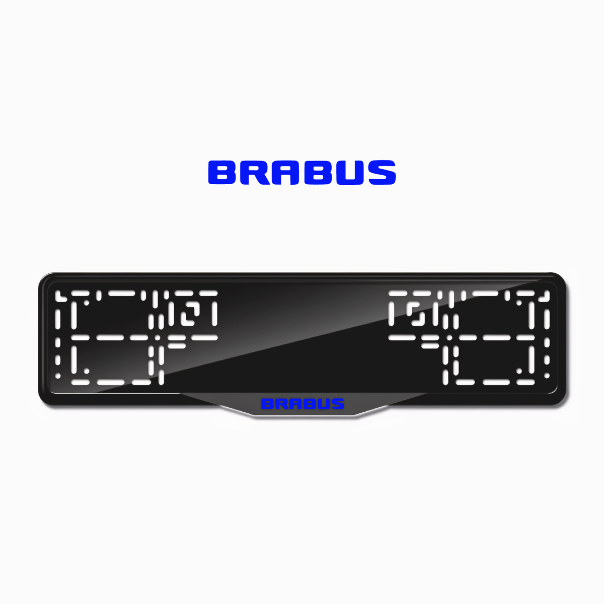 Cadres de plaque d'immatriculation Brabus (badge) - Bleu - SATIN