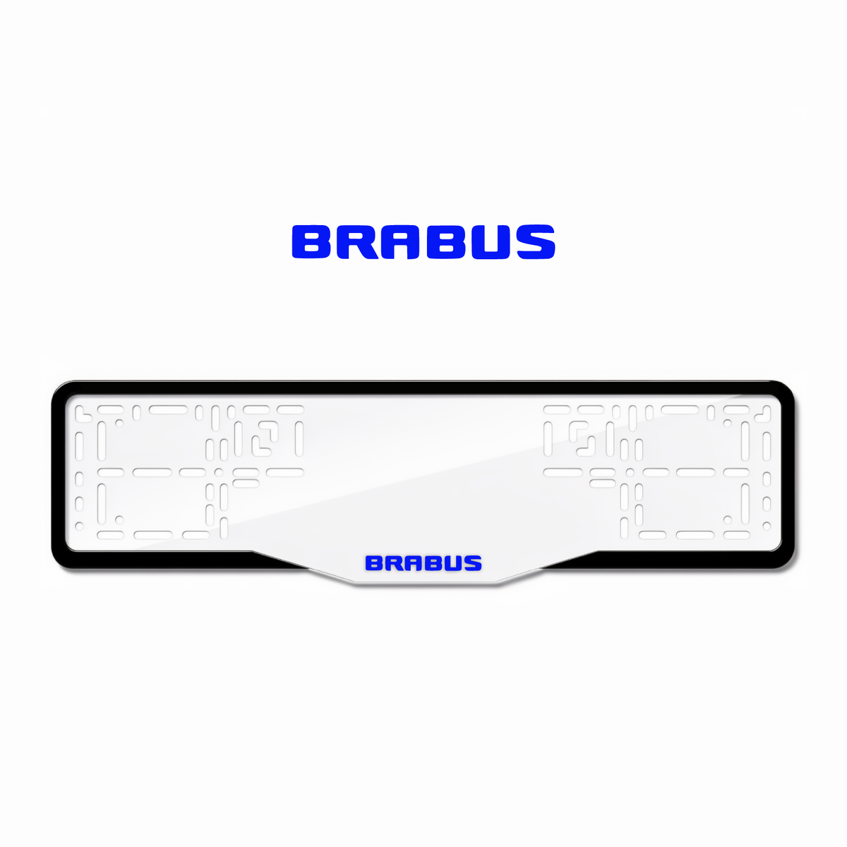 Cadres de plaque d'immatriculation Brabus (badge) - Bleu - GLASS