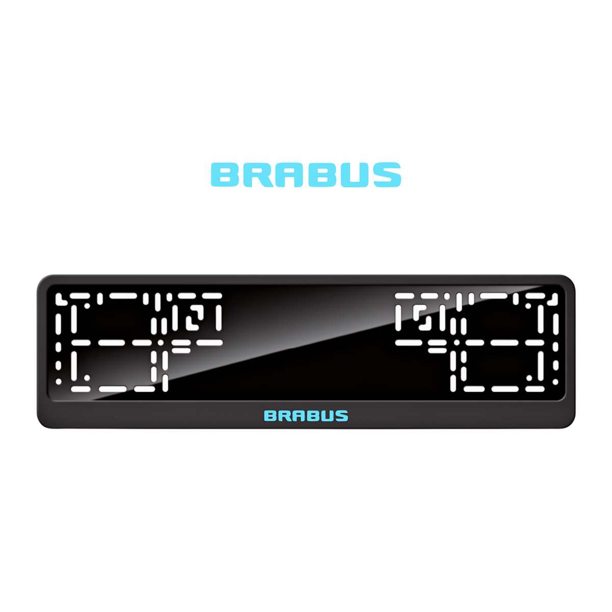 Cadres de plaque d'immatriculation Brabus (badge) - Bleu Tiffany - CLASSIC