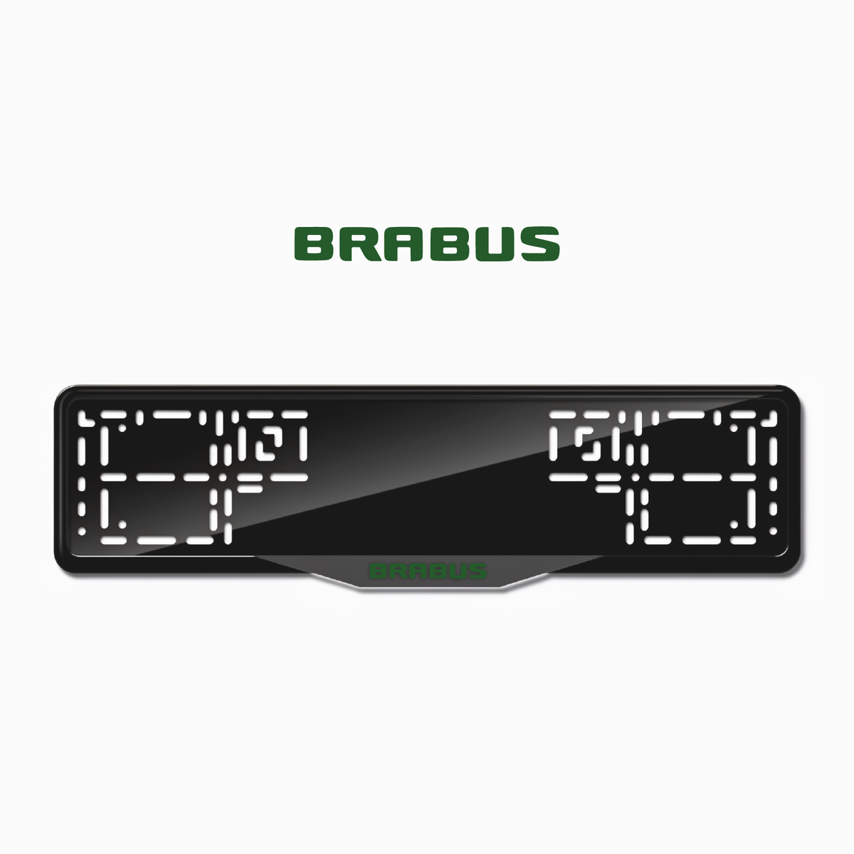Cadres de plaque d'immatriculation Brabus (badge) - Vert - SATIN