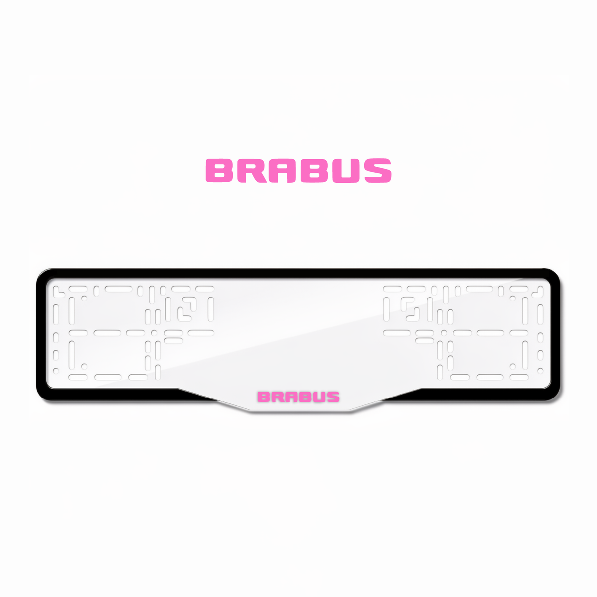 Cadres de plaque d'immatriculation Brabus (badge) - Rose - GLASS