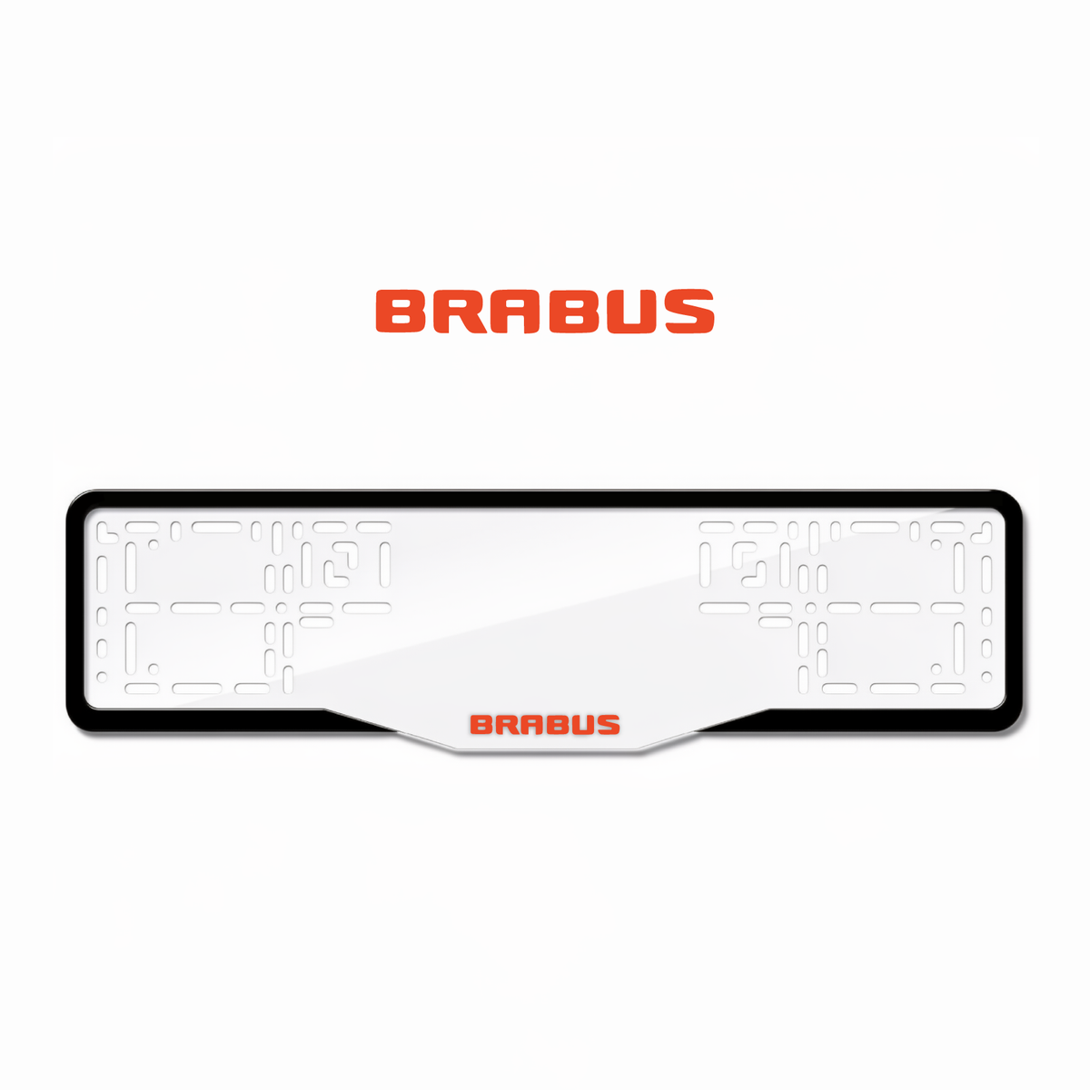 Cadres de plaque d'immatriculation Brabus (badge) - Rouge - GLASS