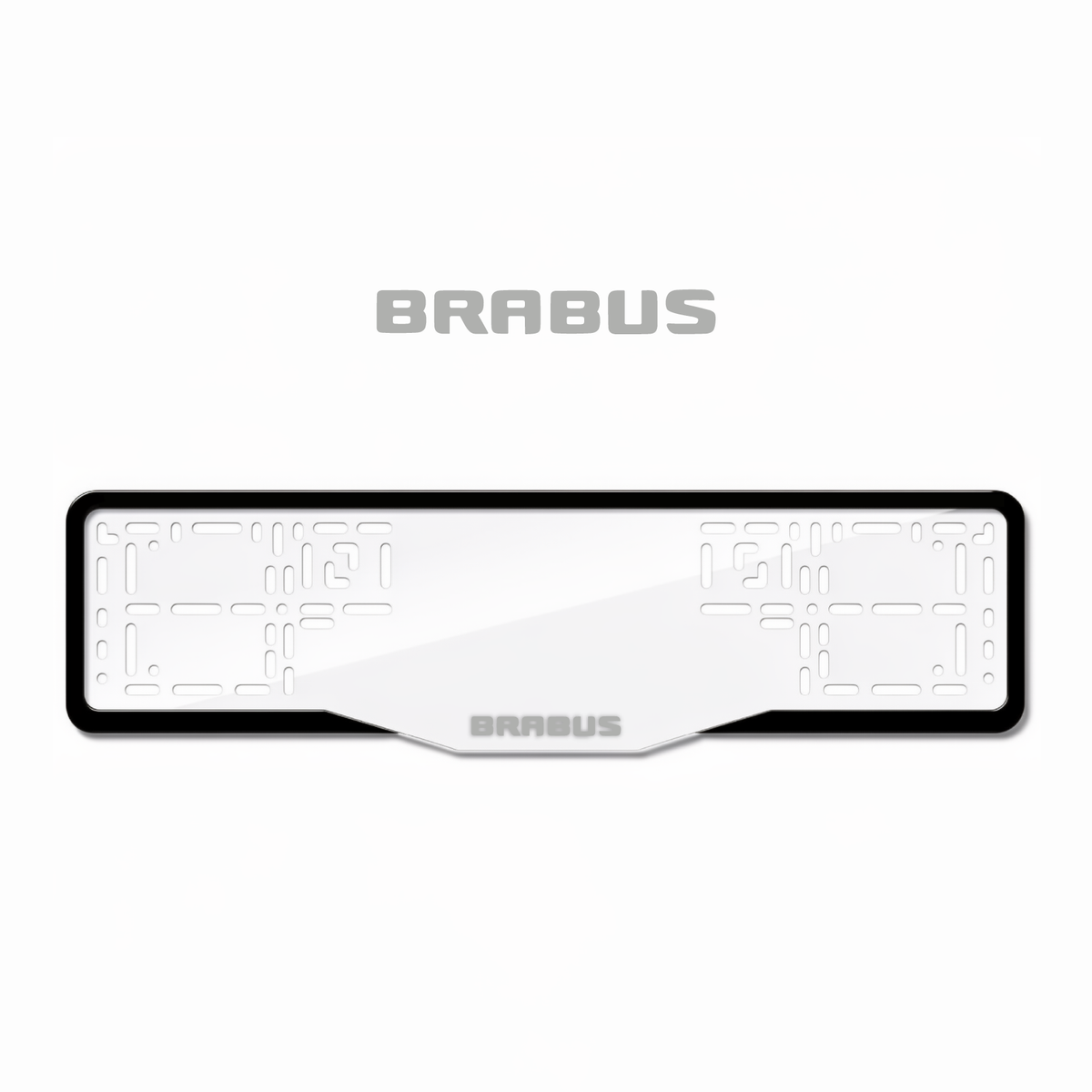 Cadres de plaque d'immatriculation Brabus (badge) - Gris - GLASS