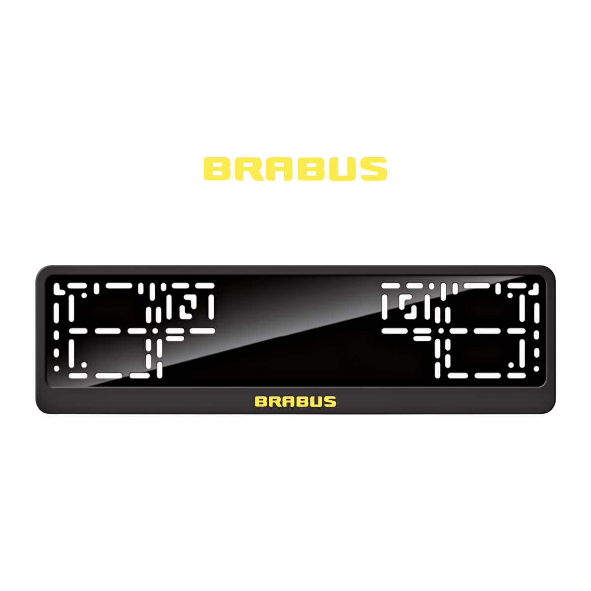 Cadres de plaque d'immatriculation Brabus (badge) - Jaune - CLASSIC
