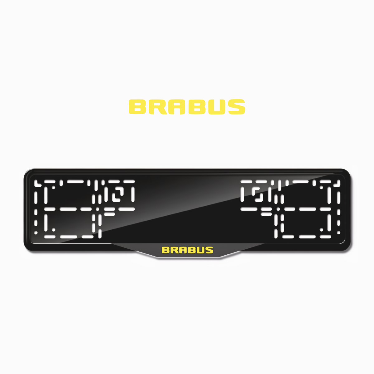 Cadres de plaque d'immatriculation Brabus (badge) - Jaune - SATIN