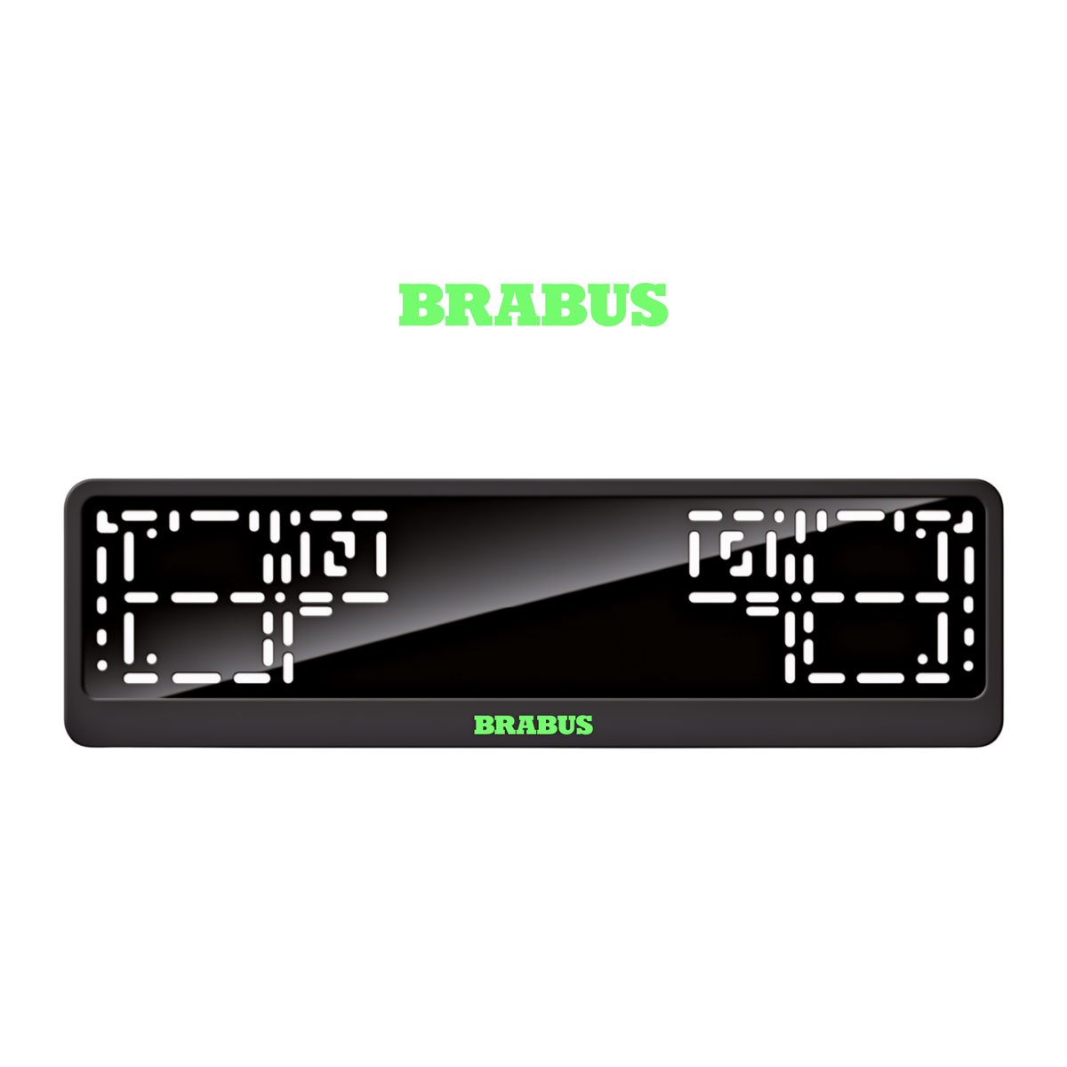 Cadres de plaque d'immatriculation Brabus - Vert néon - CLASSIC