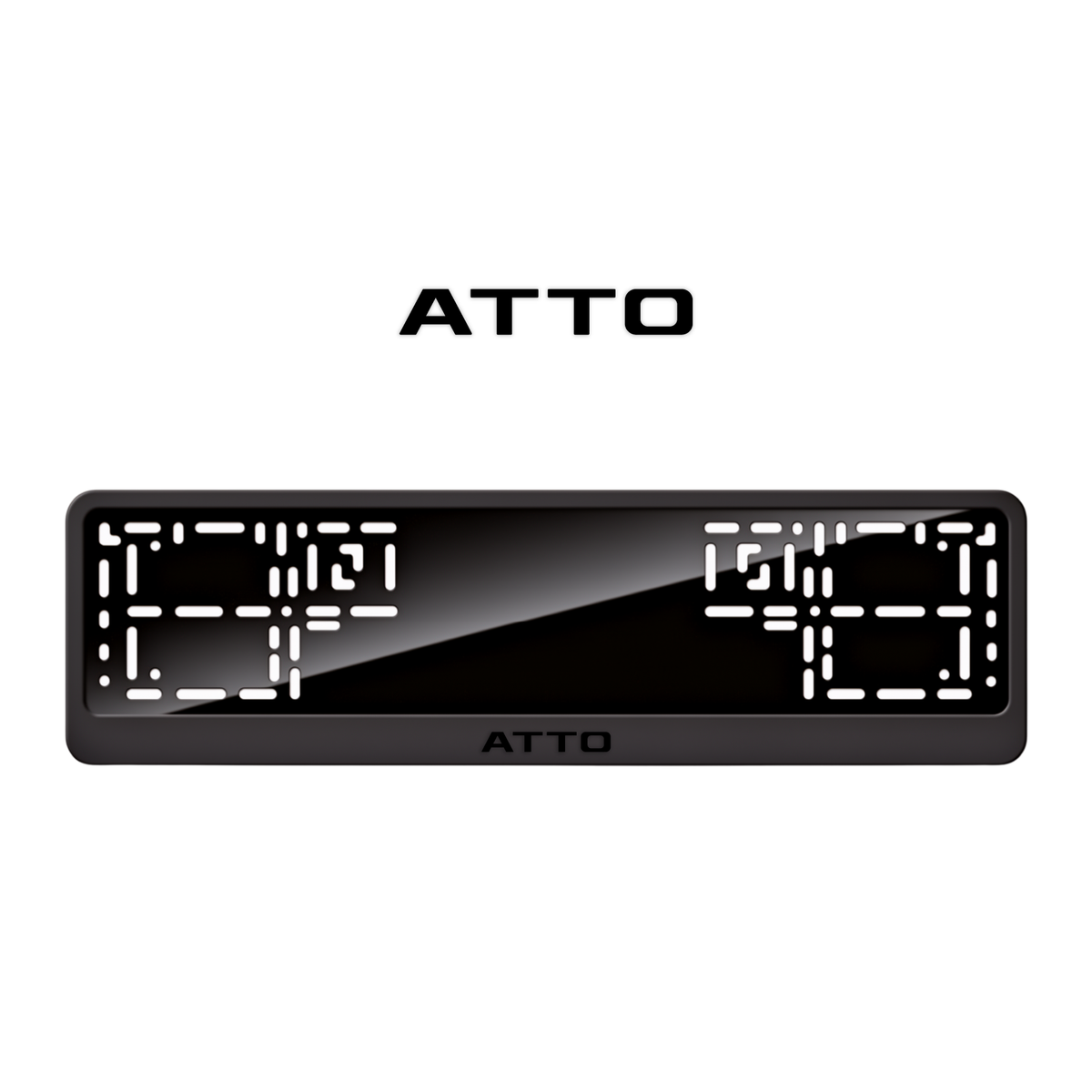 Cadres de plaque d'immatriculation Atto - Noir - CLASSIC