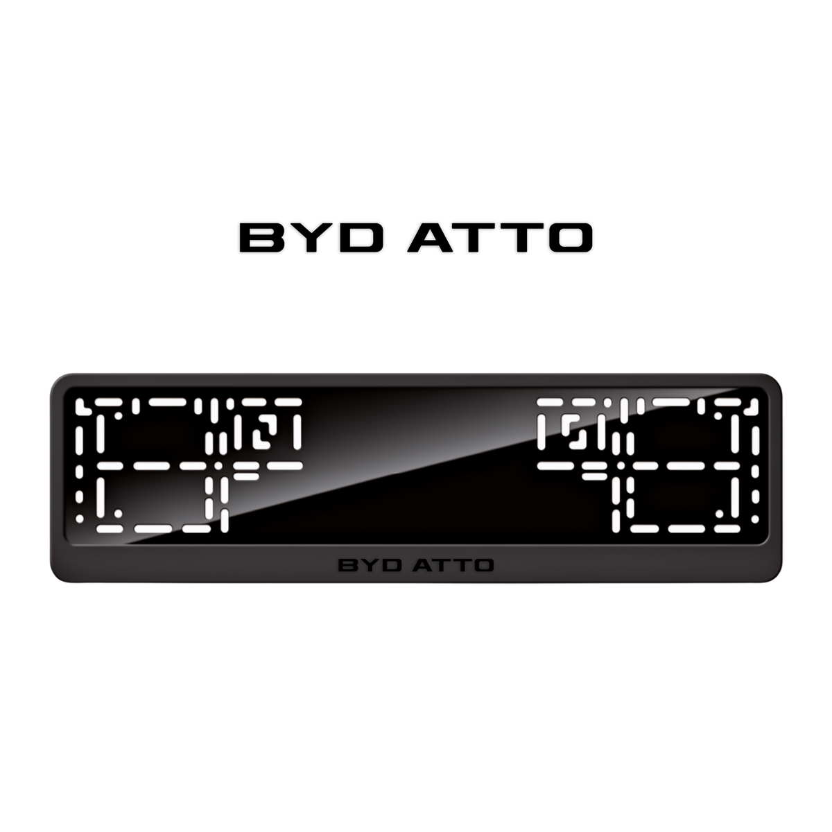 Cadres de plaque d'immatriculation BYD Atto - Noir - CLASSIC