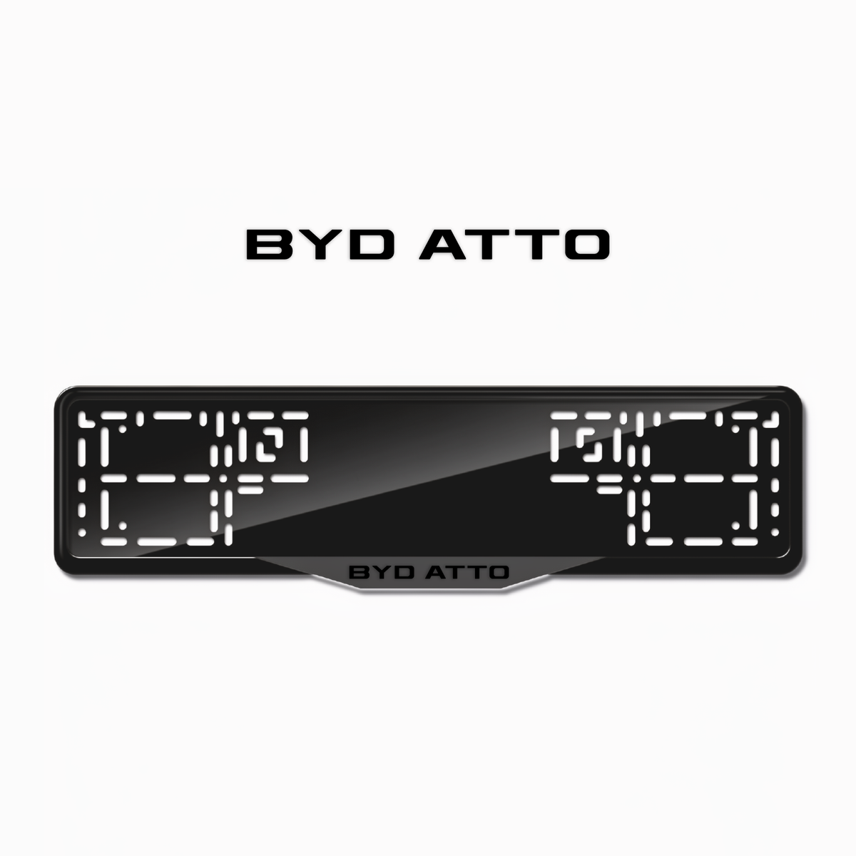 Cadres de plaque d'immatriculation BYD Atto - Noir - SATIN