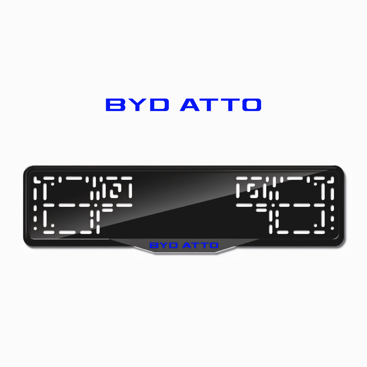 Cadres de plaque d'immatriculation BYD Atto - Bleu - SATIN