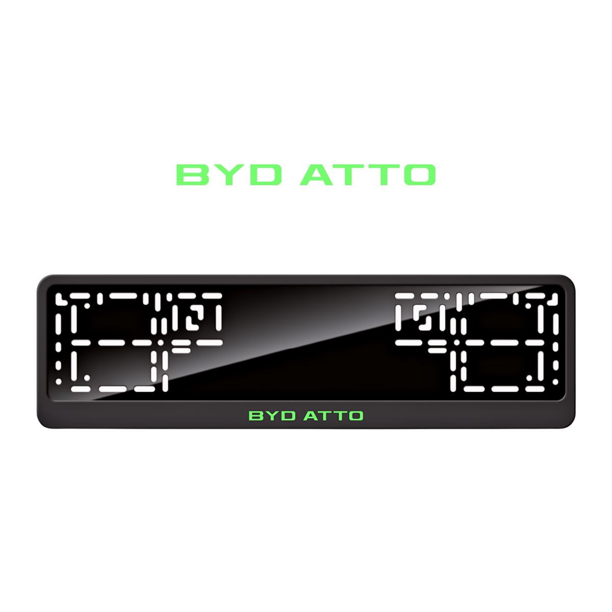 Cadres de plaque d'immatriculation BYD Atto - Vert néon - CLASSIC