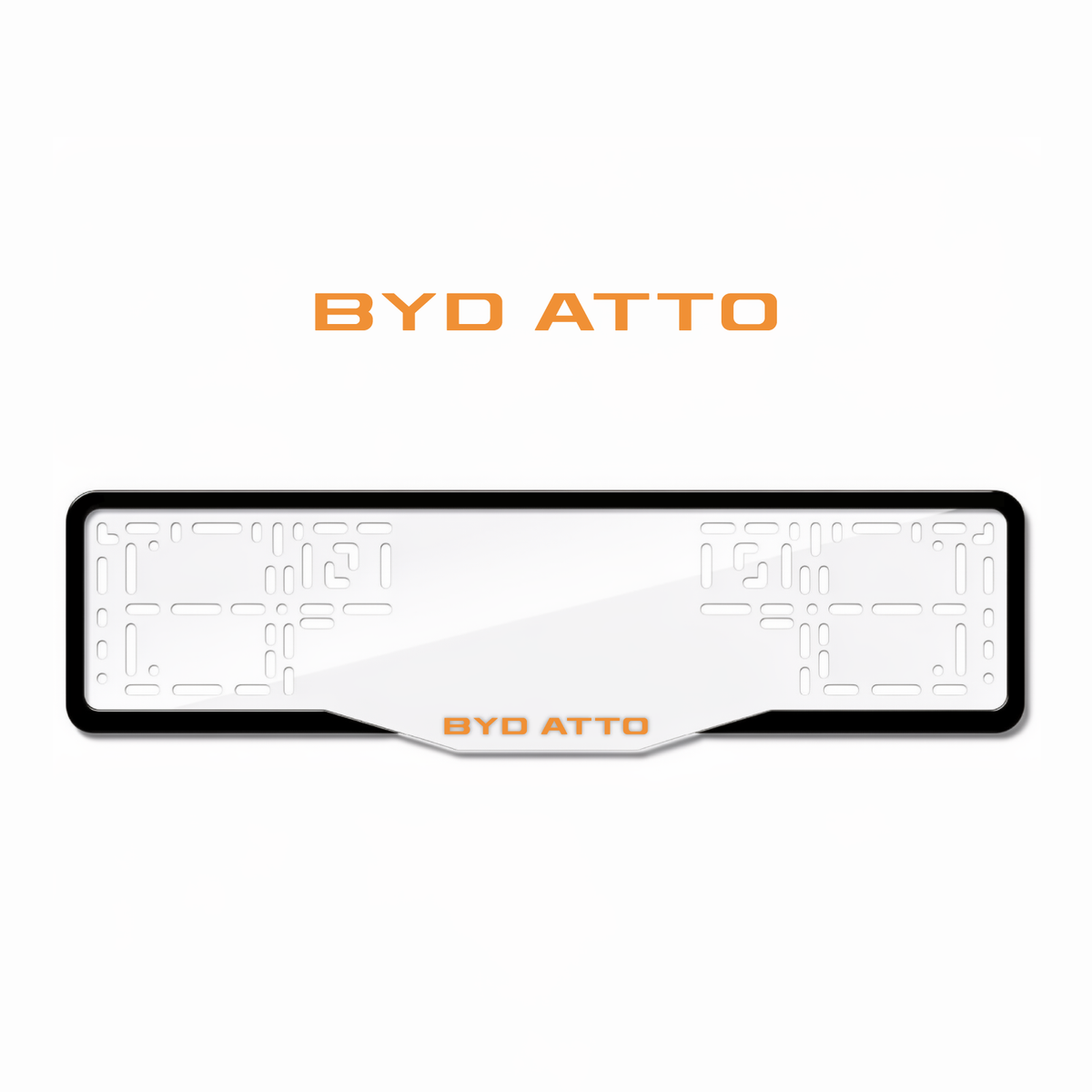 Cadres de plaque d'immatriculation BYD Atto - Orange Hermès - GLASS