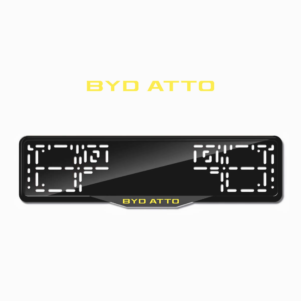 Cadres de plaque d'immatriculation BYD Atto - Jaune - SATIN