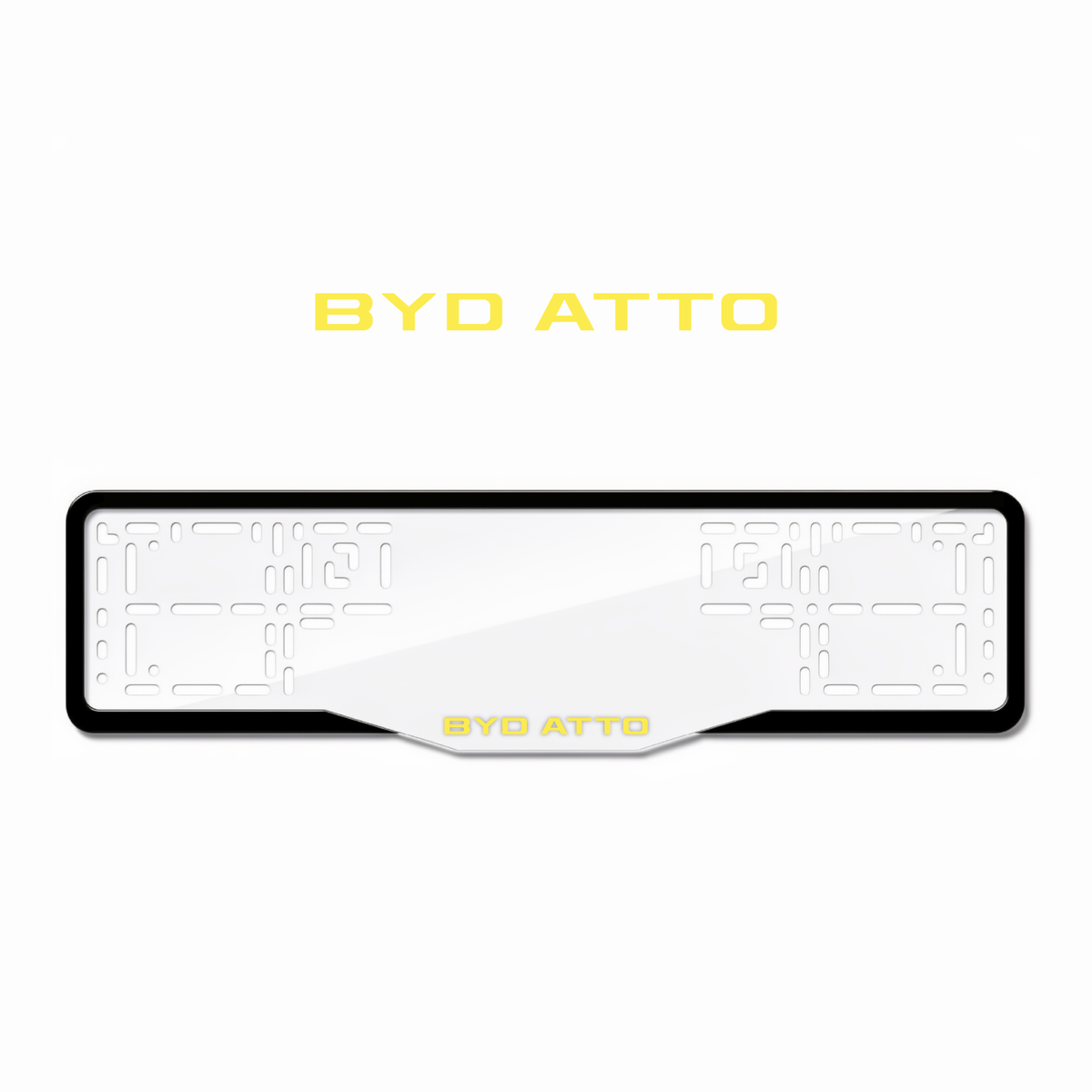 Cadres de plaque d'immatriculation BYD Atto - Jaune - GLASS