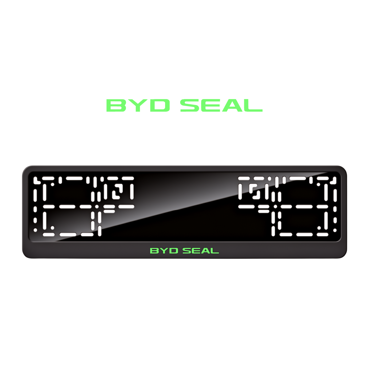 Cadres de plaque d'immatriculation BYD Seal - Vert néon - CLASSIC