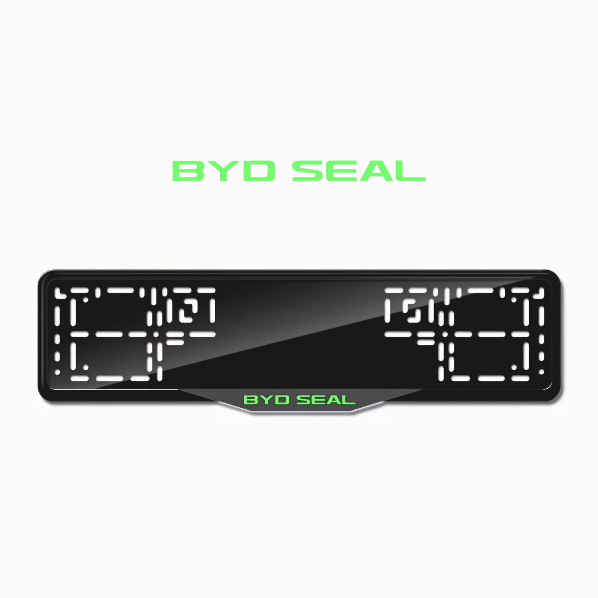 Cadres de plaque d'immatriculation BYD Seal - Vert néon - SATIN