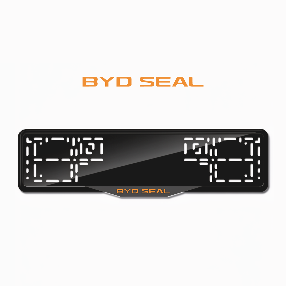 Cadres de plaque d'immatriculation BYD Seal - Orange Hermès - SATIN