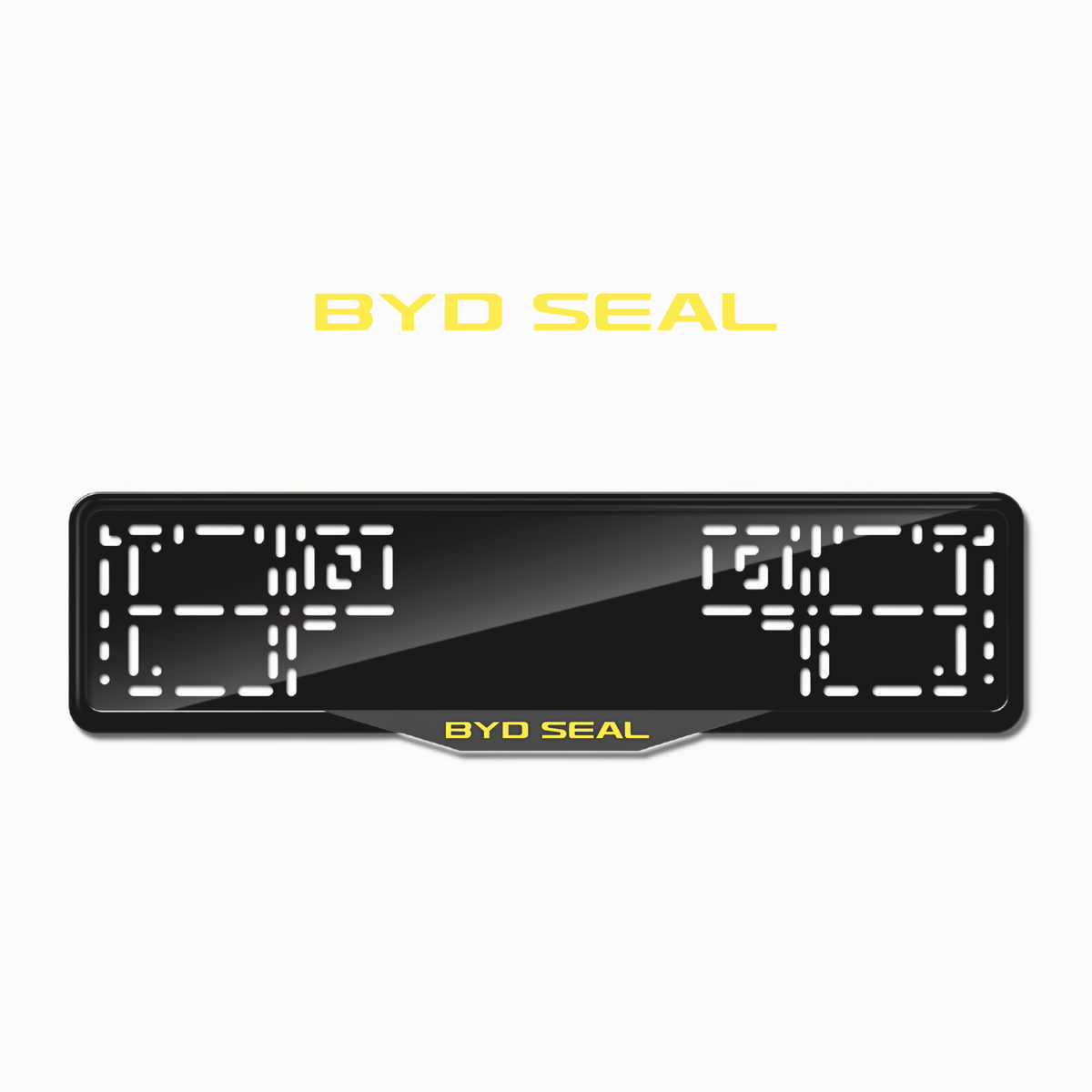 Cadres de plaque d'immatriculation BYD Seal - Jaune - SATIN
