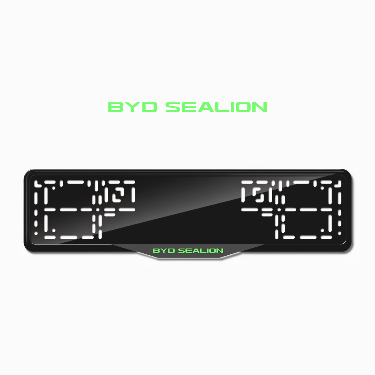 Cadres de plaque d'immatriculation BYD Sealion - Vert néon - SATIN