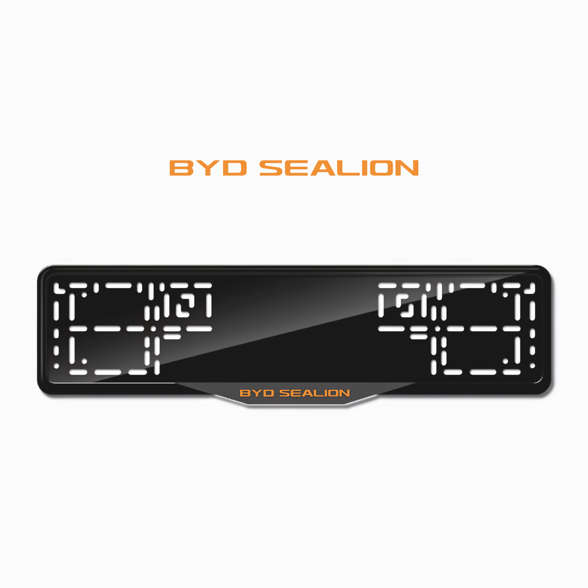 Cadres de plaque d'immatriculation BYD Sealion - Orange Hermès - SATIN