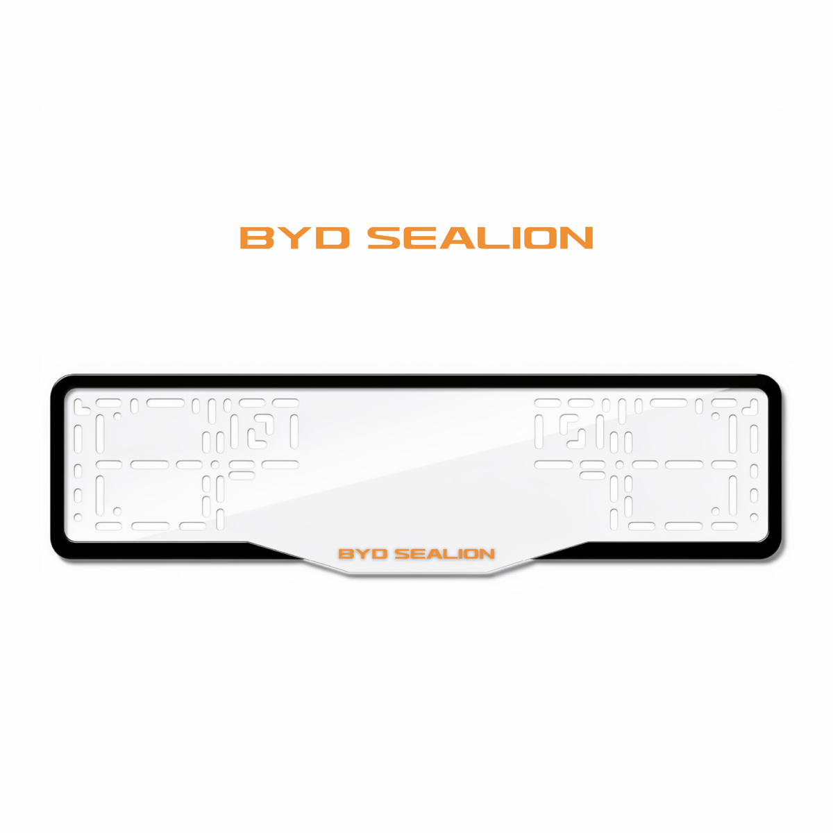 Cadres de plaque d'immatriculation BYD Sealion - Orange Hermès - GLASS