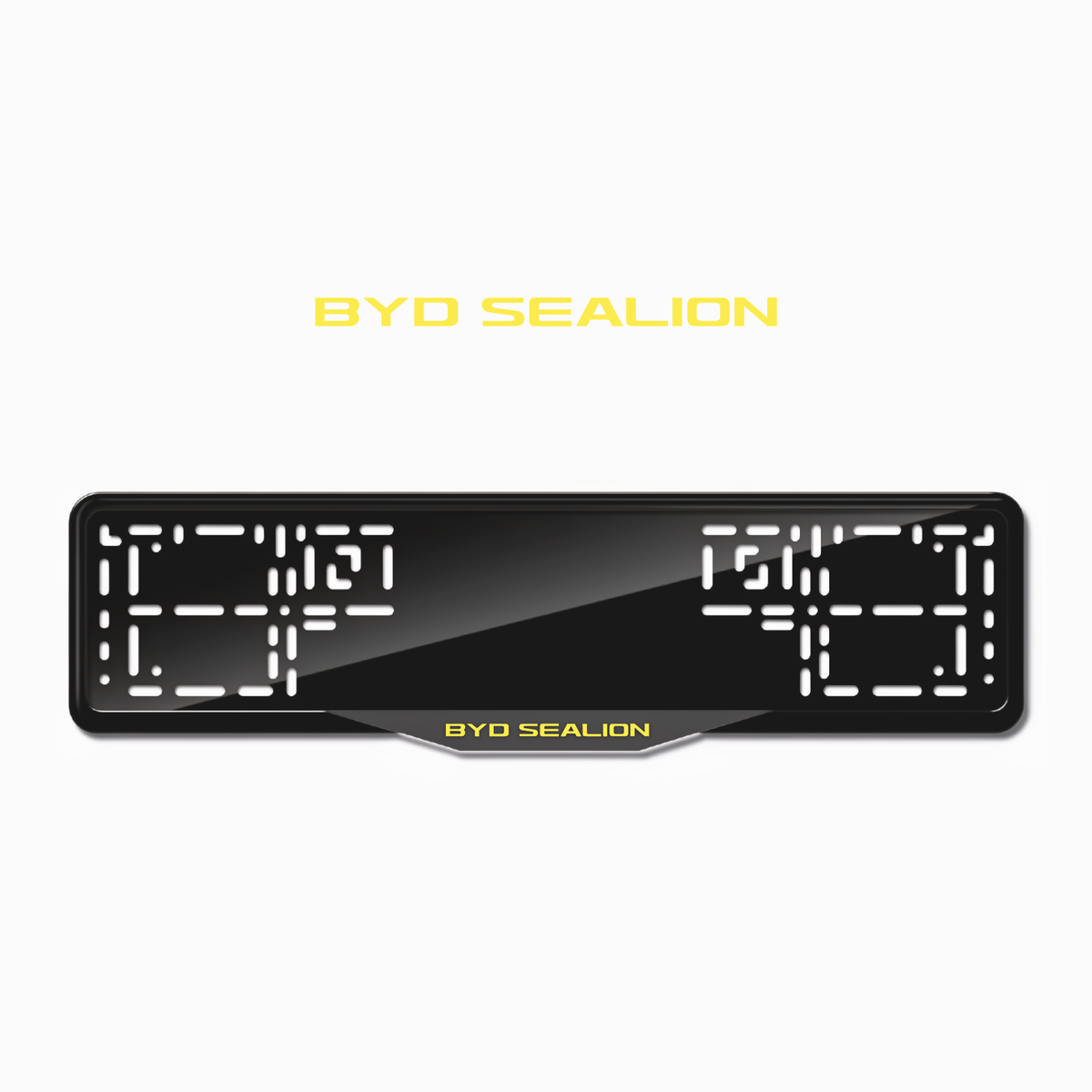 Cadres de plaque d'immatriculation BYD Sealion - Jaune - SATIN