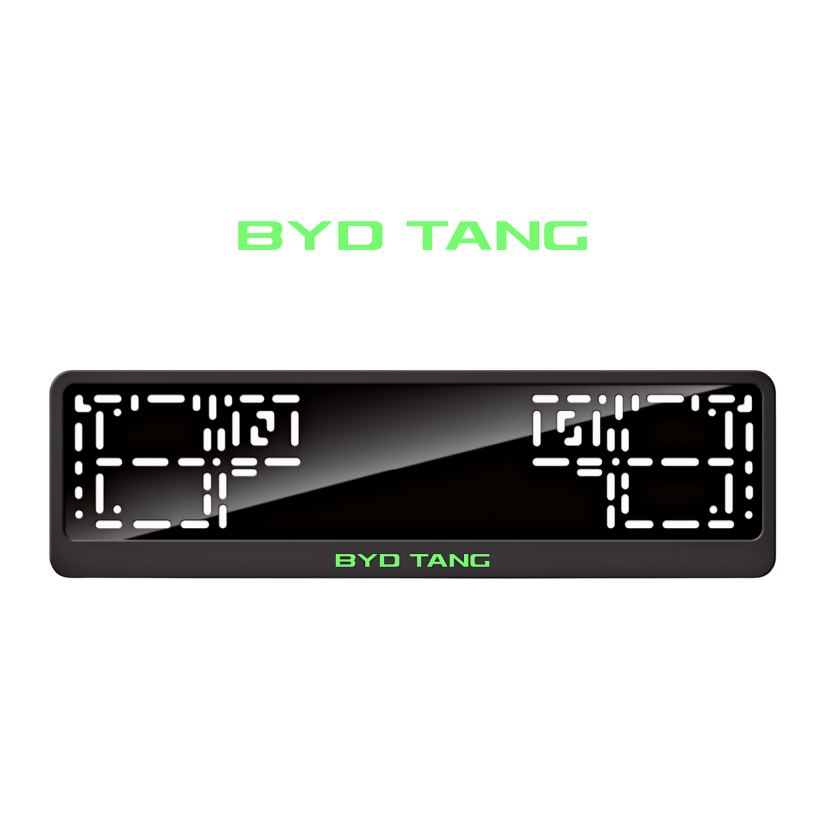 Cadres de plaque d'immatriculation BYD Tang - Vert néon - CLASSIC