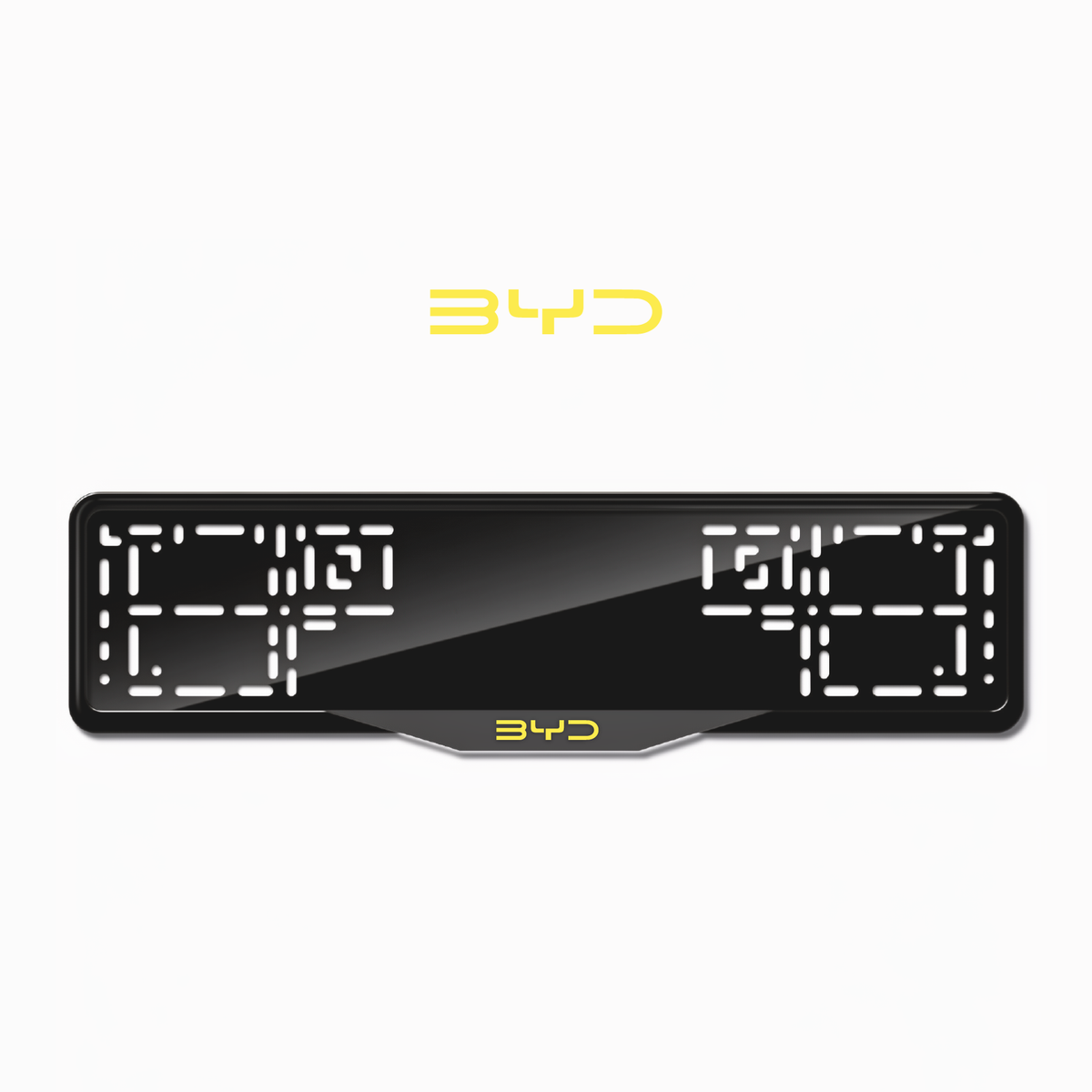 Cadres de plaque d'immatriculation BYD - Jaune - SATIN