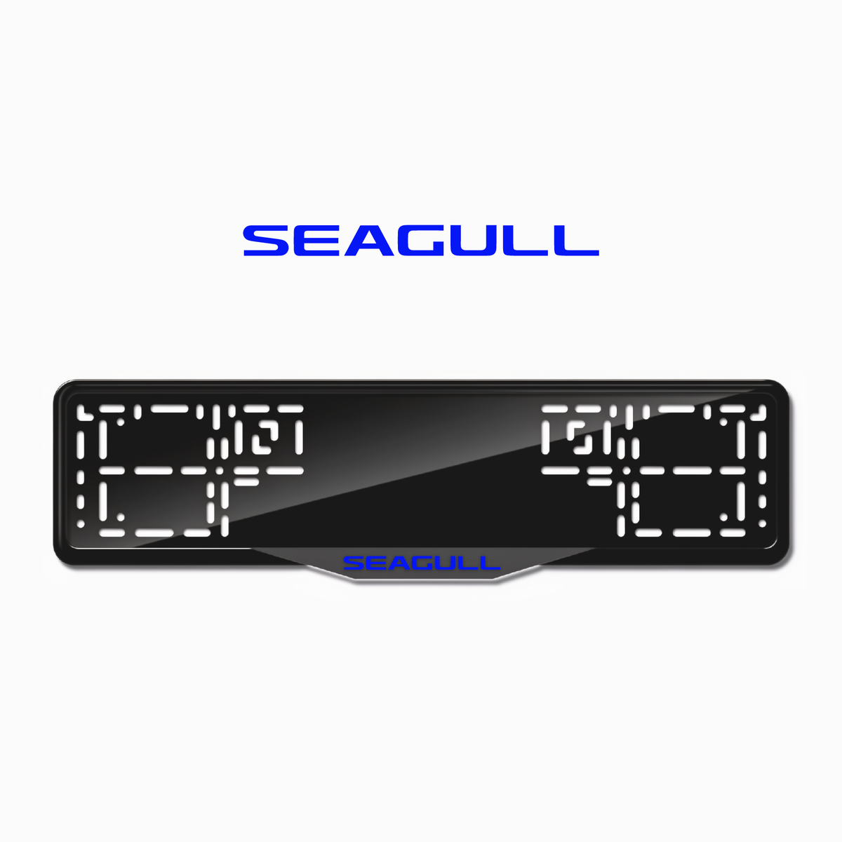 Cadres de plaque d'immatriculation Seagull - Bleu - SATIN