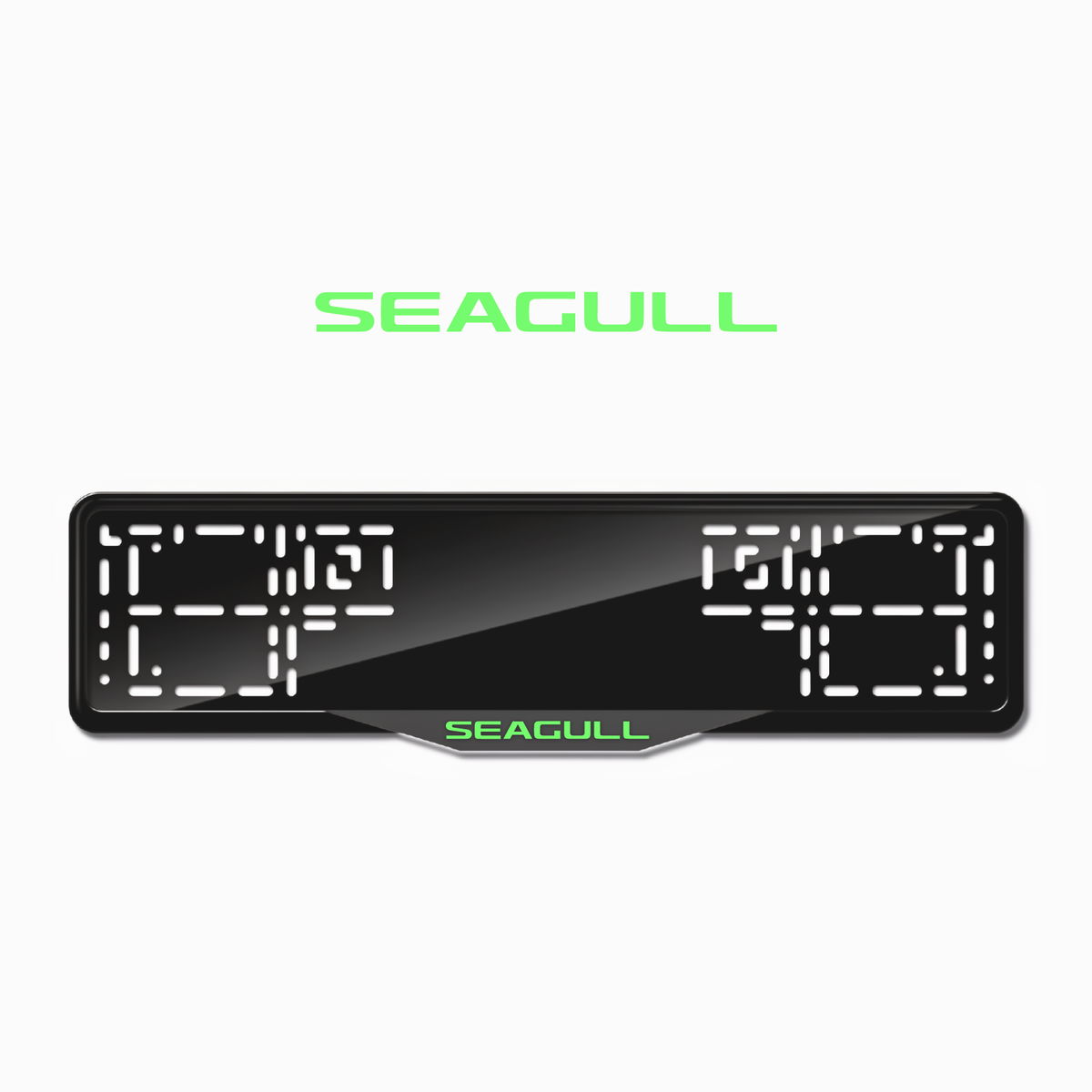 Cadres de plaque d'immatriculation Seagull - Vert néon - SATIN