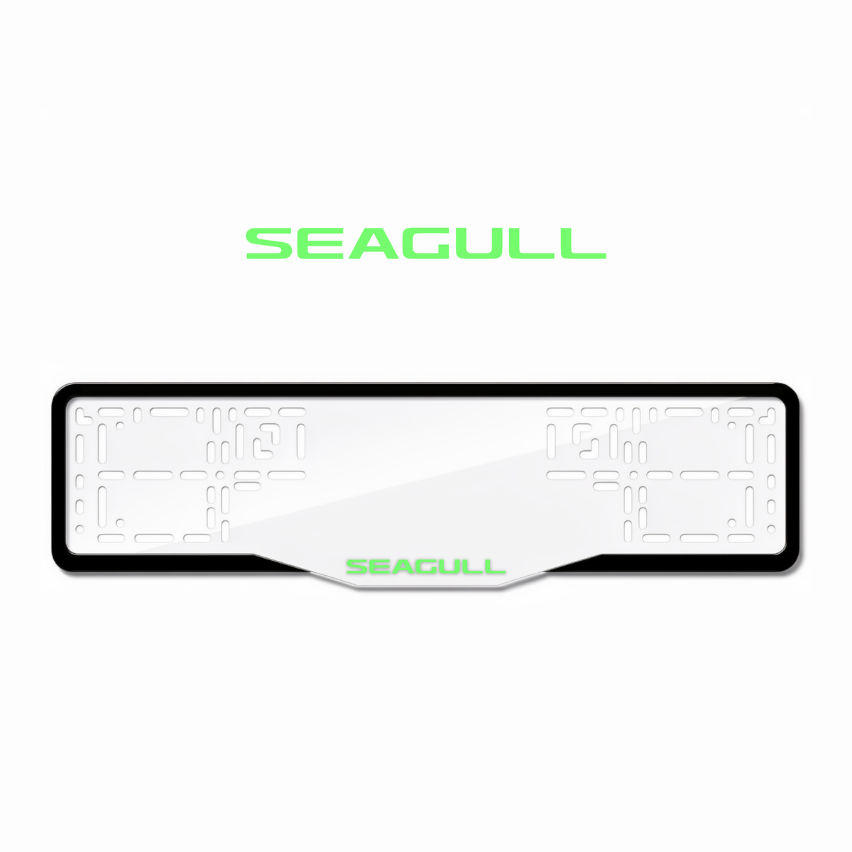 Cadres de plaque d'immatriculation Seagull - Vert néon - GLASS