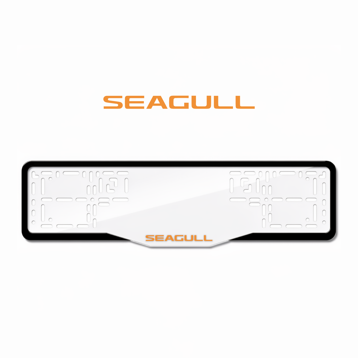 Cadres de plaque d'immatriculation Seagull - Orange Hermès - GLASS