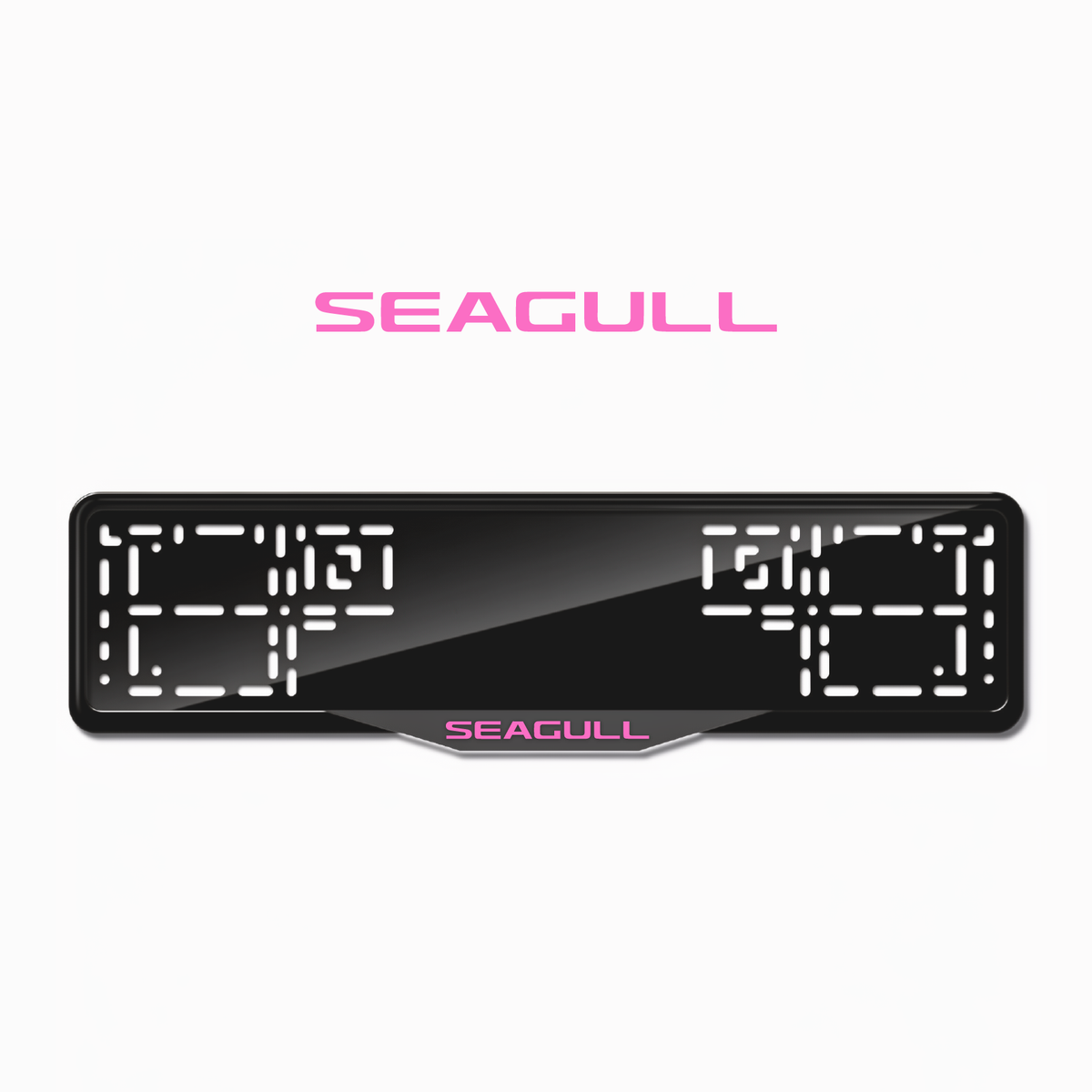 Cadres de plaque d'immatriculation Seagull - Rose - SATIN