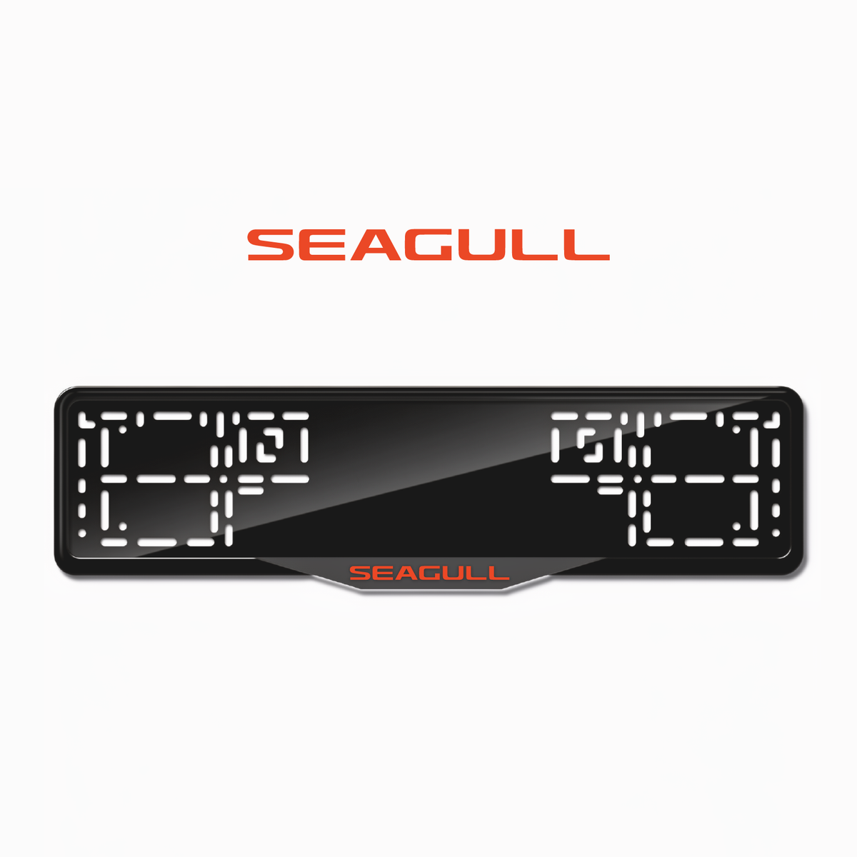 Cadres de plaque d'immatriculation Seagull - Rouge - SATIN