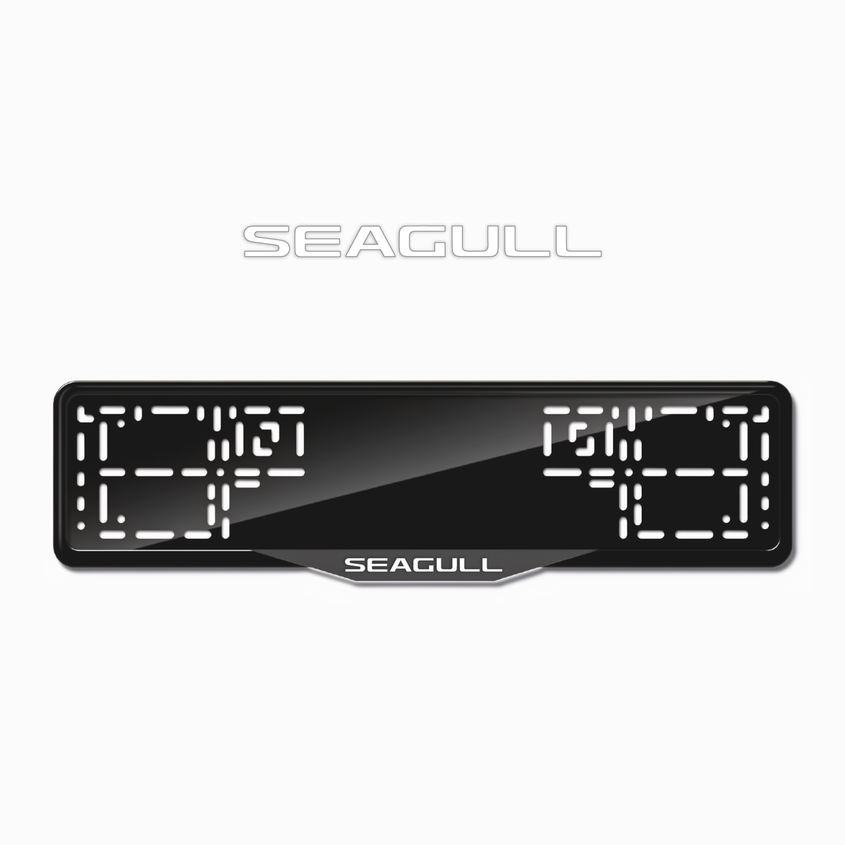 Cadres de plaque d'immatriculation Seagull - Blanc - SATIN
